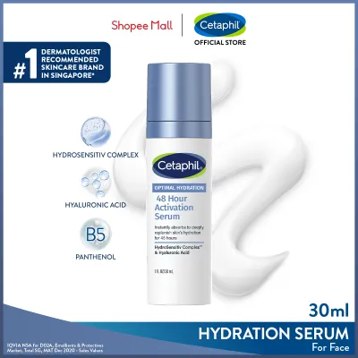 CETAPHIL OPTIMAL HYDRATION 48 Hours Activation Serum 30ml Face Moisturizer [For Dry & Sensitive Skin] With Hyaluronic Acid Vitamin B & E