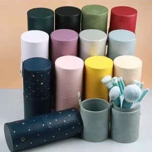NEXTYOO PU Leather Makeup Brush Bucket Waterproof Portable Empty Cosmetic Brushes Pen Holder Multi-Function Dust-Proof Makeup Brush Organizer
