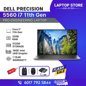 Dell Precision 5560 Workstation | i7 11th Gen | 32GB RAM | 1TB SSD | NVIDIA RTX A2000 4GB | 15.6” | 1 Year Warranty