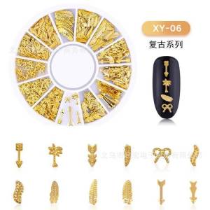 อะไหล่สีทองติดเล็บ ตลับกลม 12ช่อง รหัส XY