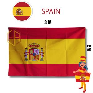 bendera spanyol poliester peles grade A (3m)