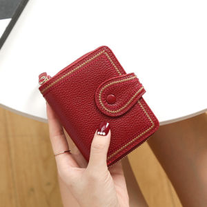 cicishopp พร้อมส่ง 6 สี เรียบหรู กระเป๋าสตางค์ใบสั้น ใส่บัตร ใส่เหรียญ ใส่แบงค์ คุ้มมาก