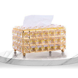 Europe Style Luxury Crystal Tissue Box Paper Towel Crystal Storage Box Living Room Home Decor Napkin Tray Paper Rack