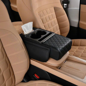 Đệm Tỳ Tay Ô Tô Chất Liệu Cao Su Non Bọc Da PU Cao Cấp Hộp Đựng Giấy Đa Năng 4IN1