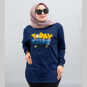 Semi Tunik Lengan Panjang  Model Oval / Semi Tunik  Kekinian Today / Semitunik 3 Ukuran L XL Dan XXL