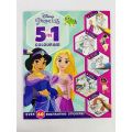 Disney Princess 5 In 1 Colouring Book With 60+ Stickers & Fun Activities. 