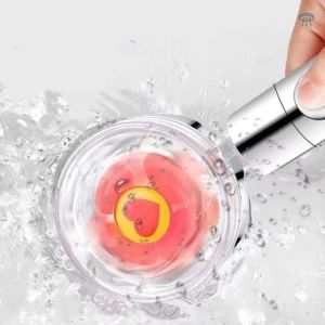 Quạt tăng áp vòi hoa senVòi sen nhựa màu Bạc nút nhấn tắt mở nước