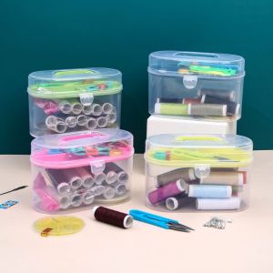 Kit Alat Jahit Multifungsi - Kotak Penyimpanan Sewing Box Warna-warni dengan Benang dan Aksesoris Jahit