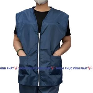 Bộ Trang Phục Gile Khử Tĩnh Điện Màu XANH ĐEN Cho Công Nhân Phòng Sạch | Hình thật hàng sẵn nhiều