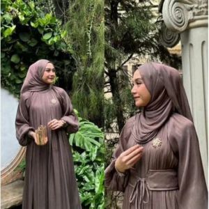 Yasmine Dress Gamis Shimer Terbaru 2023 Wanita Kondangan Kekinian Simple Elegan Murah Modist Premium