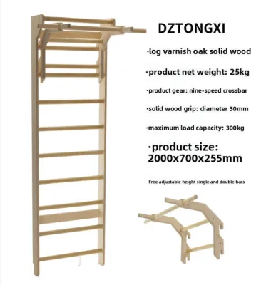 Ribbed Wood Pull Up Bar Indoor Training Horizontal Dip Bar Double Bar Pull-Up Rack Rehabilitation Stretching Training