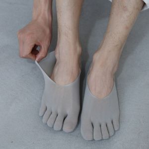 CHAOSON Transparent Mens Five Finger Socks Short Hollow Mens Mesh Five Toes Socks Casual Non-slip Summer