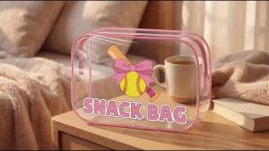 16 Pcs Baseball Party Favors Baseball Goodie Bags Game Day Snack Bags Bulk for Boys Team Gifts Treat Pouch with Zipper Clear PVC Travel Toiletry Case for Sport Senior Night Gifts