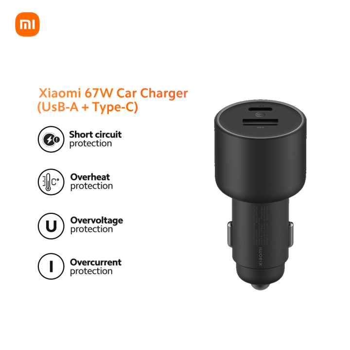 Xiaomi 67W Car Charger (UsB-A Type-C) Lazada PH