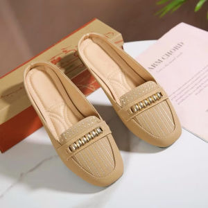 HOU Korean Women Half Flat Doll Shoes Korean Flat Shoes  Add One Size   #A-22(35-40)