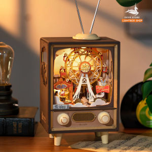 Hộp nhạc Robotime Rolife Sunset Carnival Music Box 3D Wooden Puzzle AMT01. Bộ lắp ráp xếp hình gỗ 3D DIY. Bản Tiếng Anh