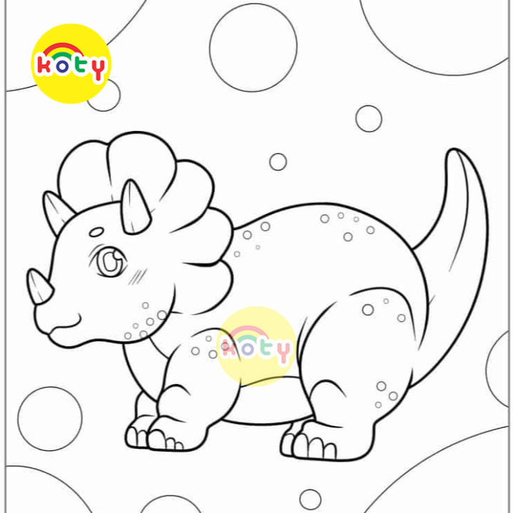 Bộ 50 Tờ Tranh Tô Màu Chủ Đề Khủng Long Bạo Chúa T-rex - Ba Sừng ...