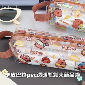 Capybara Pencil Case Lovely Pencil Bag Clear Pen Case Pencil Box Pen Pouches Aesthetic Pen Bag Pencil Holders