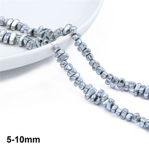 110pcs 5-10mm Natural Stone Hematite Irregular Gravel Stone Spacer Loose Beads for Home Living Bracelet Craft