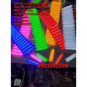 vỉ 20 bóng led hoặc10 bóng led 6 mắt trang trí ga lăng  sườn xe tải xe khách  xe hơi 12v 24v các màu siêu đẹp