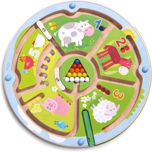 HABA Busy Board for Toddlers 2-4: Town Magnetic Maze Puzzle Game - Toddler Travel Toys for Preschoolers