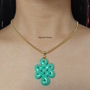Natural Stone Infinity Turquoise Mystic Knot Pendant Vermeil Gold Non fading non pawnable Necklace