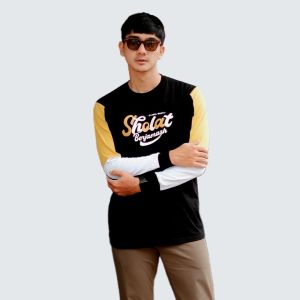 𝐀𝐍𝐍𝐀𝐌𝐋-Kaos Dakwah Pria Lengan Panjang [Bahan 100% Cotton Combed 24s]-Adem dan Menyerap Keringat Premium Quality-Sholat 002