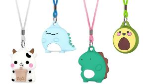 Ốp AirTag Silicone Mềm Hoạt Hình Dễ Thương Kèm Dây Đeo Cổ Và Móc Khóa Chống Thất Lạc Cho Trẻ Em Và Người Lớn