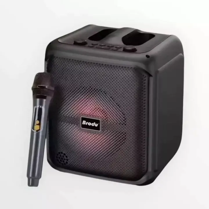 BRODU 6.5 inch Big Karaoke Bluetooth Speaker with Wireless Mic 4inch/6 ...
