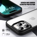 KEYSION เคสกันกระแทกแบบใสสำหรับ iPhone 16 Pro Max,ซิลิโคนนิ่มผิวด้านใส + ฝาหลังโทรศัพท์พีซีสำหรับ iPhone 16 15 Pro Max. 