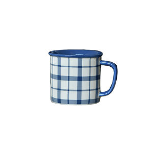 Blue Plaid Ceramics Mugs Coffee Mug Milk Tea Office Cups Drinkware the Best Birthday Gift