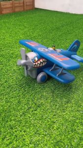 Large Shark Inertia Plane Toy DIY Assemble Push & Go Airplane Early Educational Puzzle Toy Kids Gift