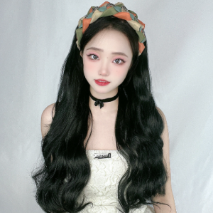 Wig Bando Cantik Wanita Simple Elegan Korean Version Wig Bando Panjang Wanita Hairclip Korea Rambut Palsu wig headband-16