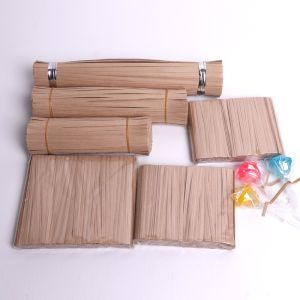 1000pcs 8/10cm Kraft Paper Packaging Twist Ties / Bread Ties / Wire Rope Food Packaging Goodies Candy