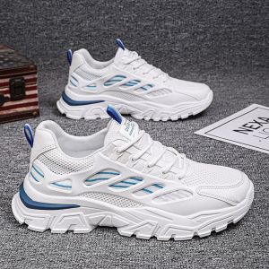 Giày Nam Mùa Thoáng Khí Lưới Thể Thao Bình Thường Giày Thời Trang Tăng Chiều Cao Cho Thiếu Niên Giày Chạy Bộ Nhỏ Màu Trắng Chống Mùi Nhẹ