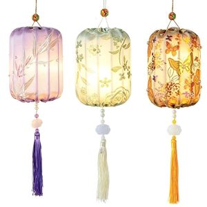 Lunara mid autumn festival lantern 中秋节灯笼diy Glowing Brocade Lantern DIY Handmade Traditional Wooden Lamp Kit Chinese Flower Lantern Vintage Mid Autumn Craft Kids