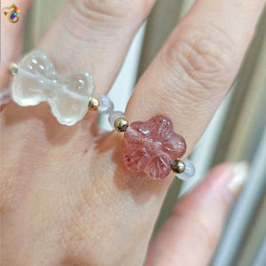 Collection Grade Moonstone Beaded Rings (Flower / Ribbon) (3 Types to Choose)