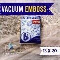 PLASTIK VACUUM EMBOSS 15X20 CM ISI 50 / PLASTIK VAKUM BAG FOOD GRADE. 