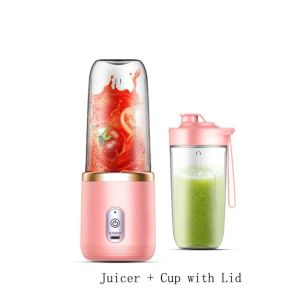 Kawaii Box juicer blender juicer extractor Blue/Pink Electric Juicer Juice Maker USB Charging Smoothie Blender Mini 400ml Fruit Juicer Cup Milkshake