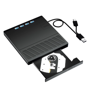 7 Port External Disc Drive for Laptop Type C USB3.0 Portable Burners Writer with Slot USB Ports Fast Speed Reader