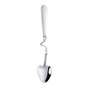【New Arrival】 Stainless Steel Heart Spoon Hanging Cup Spoon Non Slip Handle Love Dessert Spoon Ice Cream Spoon for Snack Juice Coffee