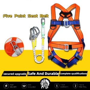 QEARC Double-hook Safety Belt Wear-resistant Buffer Full-body Safety Belt Protective High-altitude Five-point Harness Construction Work