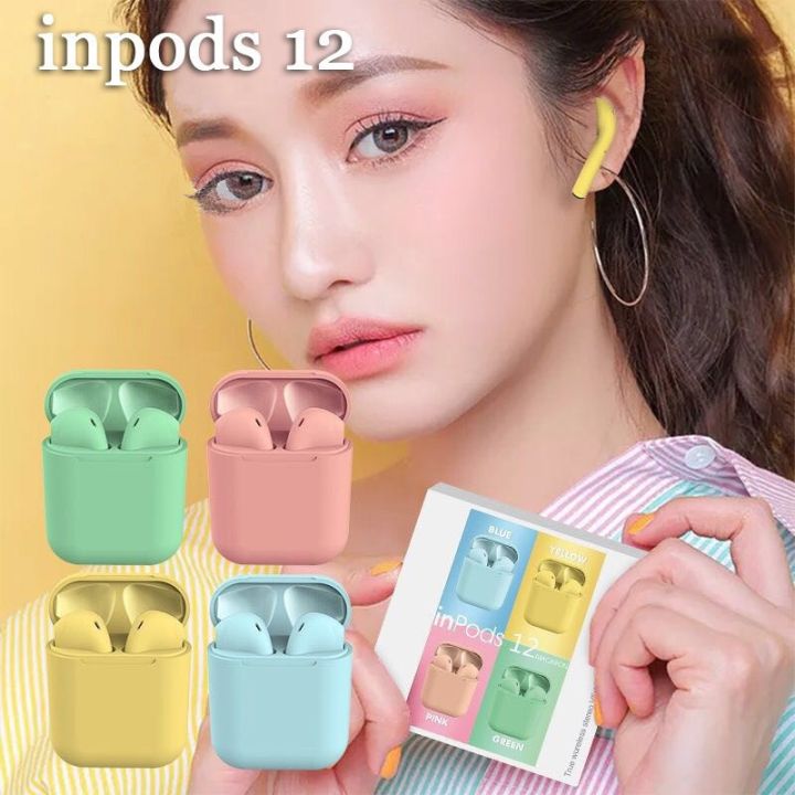 i12 Wireless Earbuds TWS Bluetooth Wireless Earphone Inpods 12 Smart Touch Wireless In ear Earbuds with Mic Music Sports Waterproof Earbuds Wireless Headphones with Charging Box for iPhone Android