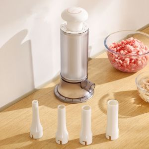 GAOSU จุได้มาก เครื่องทำไส้กรอกเนื้อด้วยมือ คู่มือการใช้งาน การประหยัดแรงงาน เครื่องทำไส้กรอกเนื้อ ทนทานต่อการใช้งาน งานทำมือ เครื่องทำไส้กรอกแนวนอน อุปกรณ์สำหรับห้องครัว