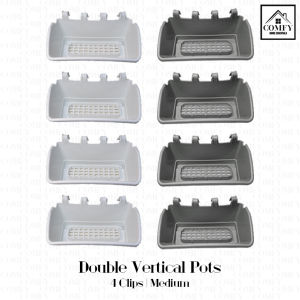 Pack of 8Hanging Double Vertical Wall Flower Plant Pot (4 Clips)