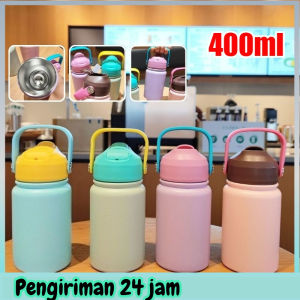COD Tumbler Stainless Steel 304 Bottle Sip Straw Botol Minum Anak Thermos Anak Portable Stainless 400ml