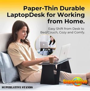 Portable Laptop Desk Stand Notebook Stand Ultra Slim Desk Converter Height Adjustable Paper-Thin Easy Storage & Travel