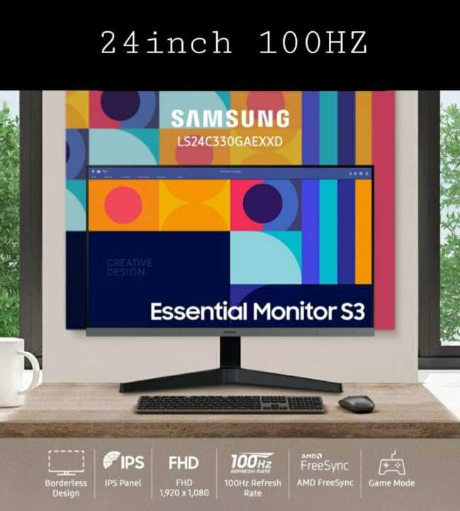 Samsung S24C330 S24C330GA Monitor Gaming 24" IPS FHD 100Hz