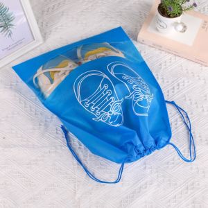 [SG Ready Stock] Large Size Shoes Storage Bag Travel Portable bag Non-woven Tote Drawstring Pocket Waterproof Hotel Bag