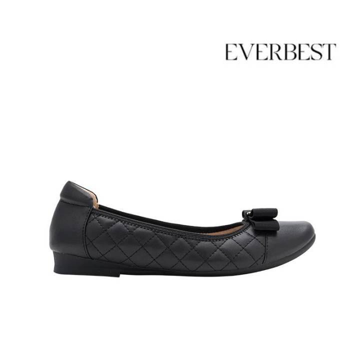Everbest Women's Shoes EBS0036 Leather Quilted Design Ballet Flat